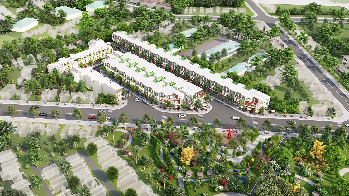 Phối cảnh tổng thể dự án nhà phố Lavela Garden Bình Chuẩn